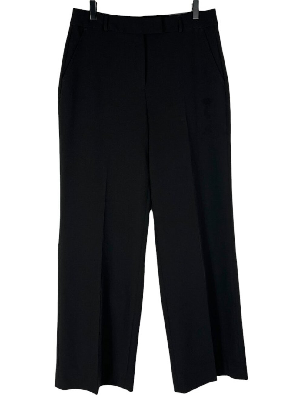 NWT White House Black Market Luna Wide Leg Trousers Work Pants in Black Size 10
